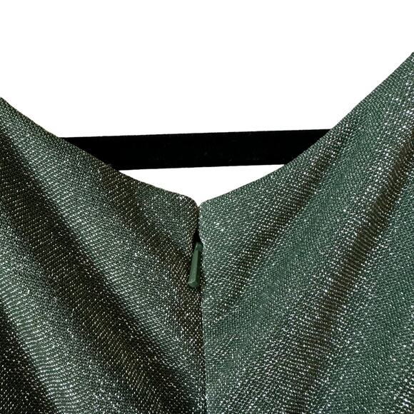 NWT Ieena Mac Duggal Women's Plus Size 49088 Faux Wrap Shimmery Gown Green 14 - Picture 10 of 14